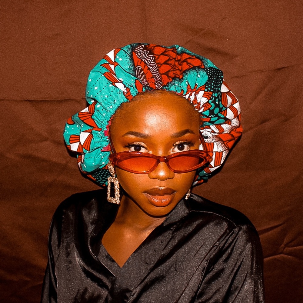 Ankara Bonnet Satin lined | Headcover Ankara | Ankara bonnet| Ankara scarf - Picture 3 of 4
